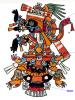 Čínský hieroglyf Tao, posvátný symbol Om a aztécký piktogram „Svět“ v matrici vesmíru
